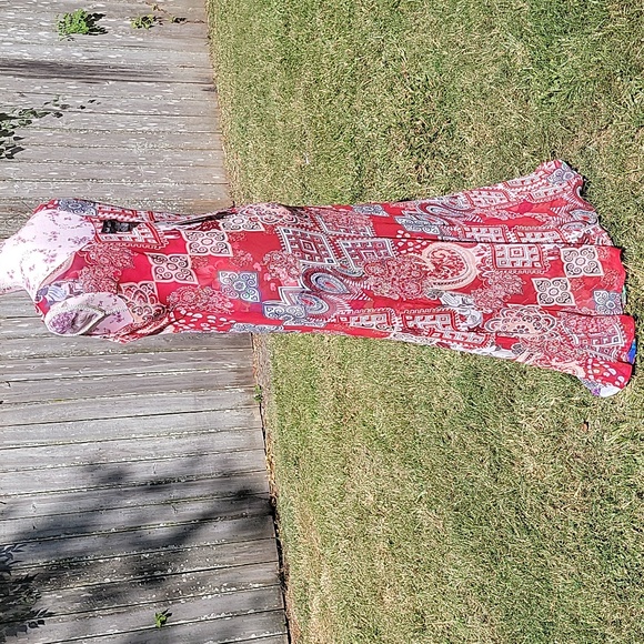 Ash & Sara | Reversible Floral and Paisley Print Flowy Chiffon Dress - Picture 6 of 11